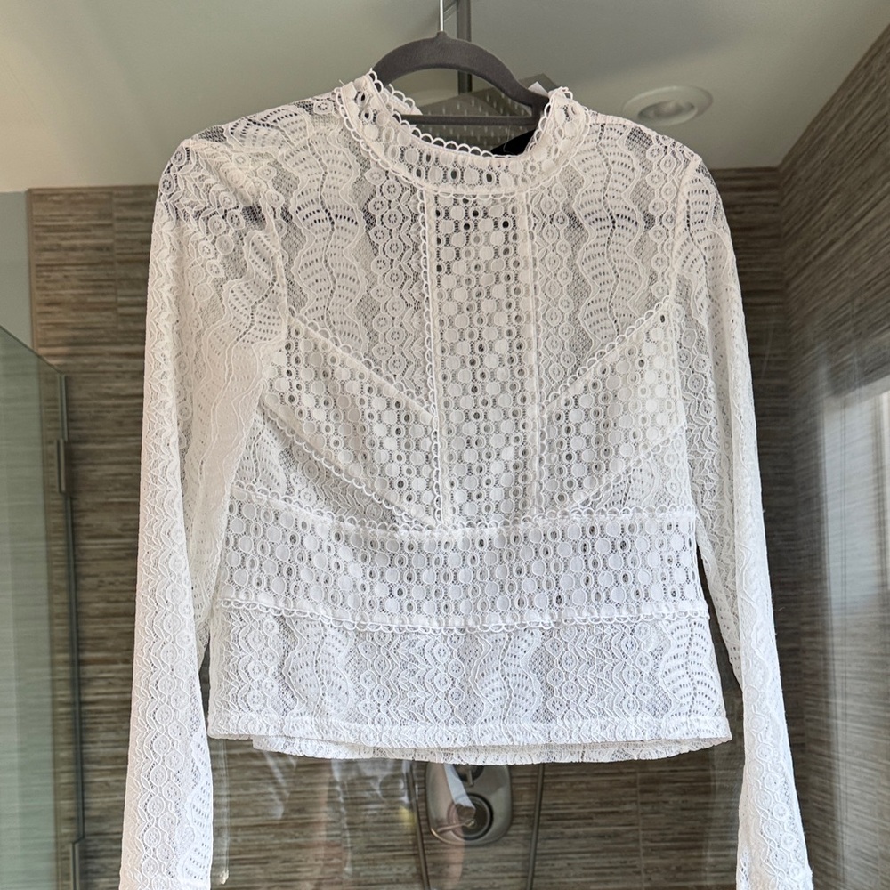 H&M White Lace Blouse